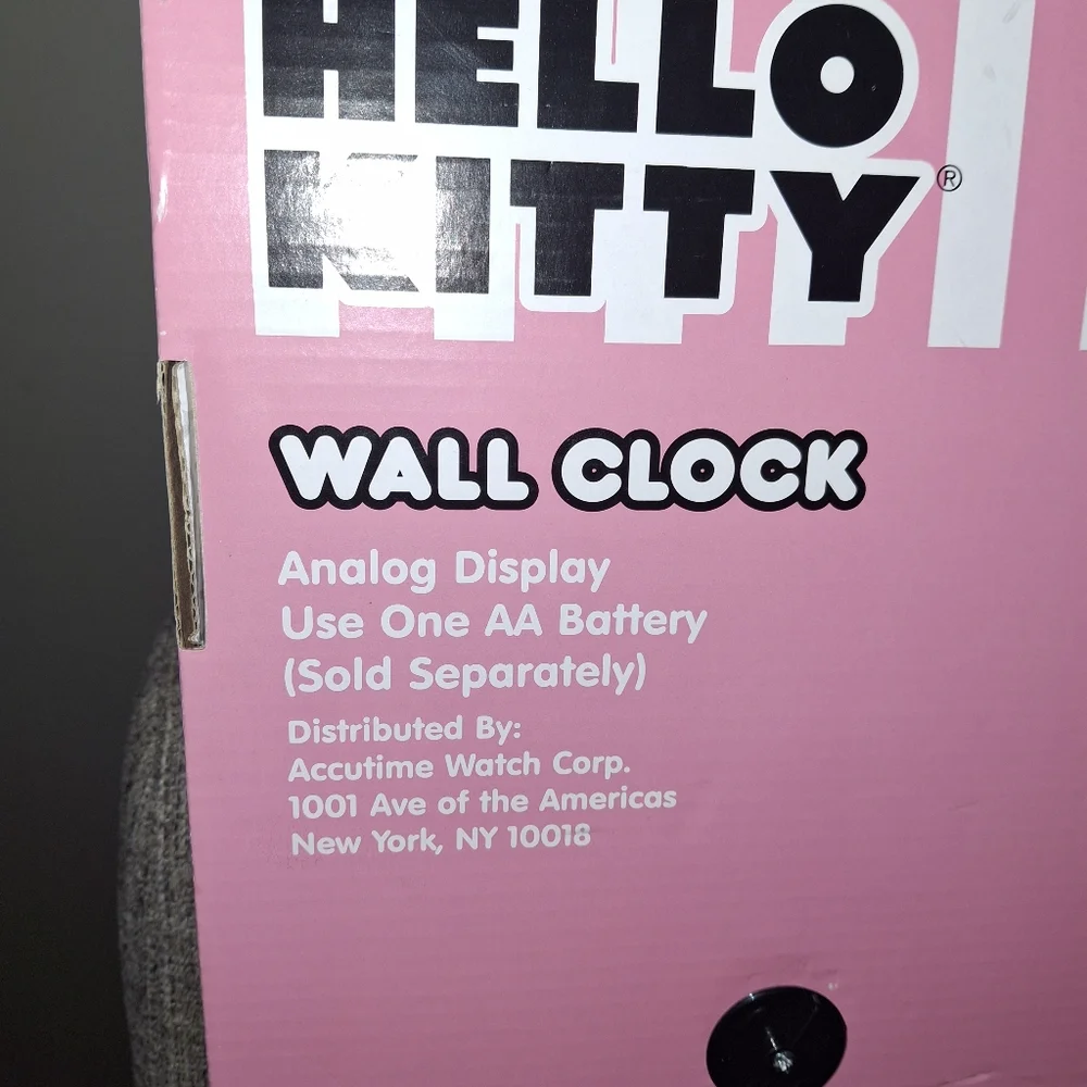 Hello Kitty Pink and Blue Striped Wall Clock